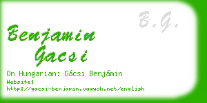 benjamin gacsi business card