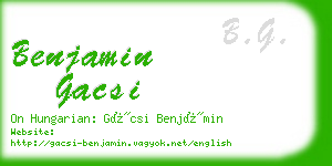 benjamin gacsi business card